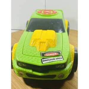 2019 KID GALAXY Dino Car w/Lights/Sounds And Pop Up Action!Battery Operated 10.5